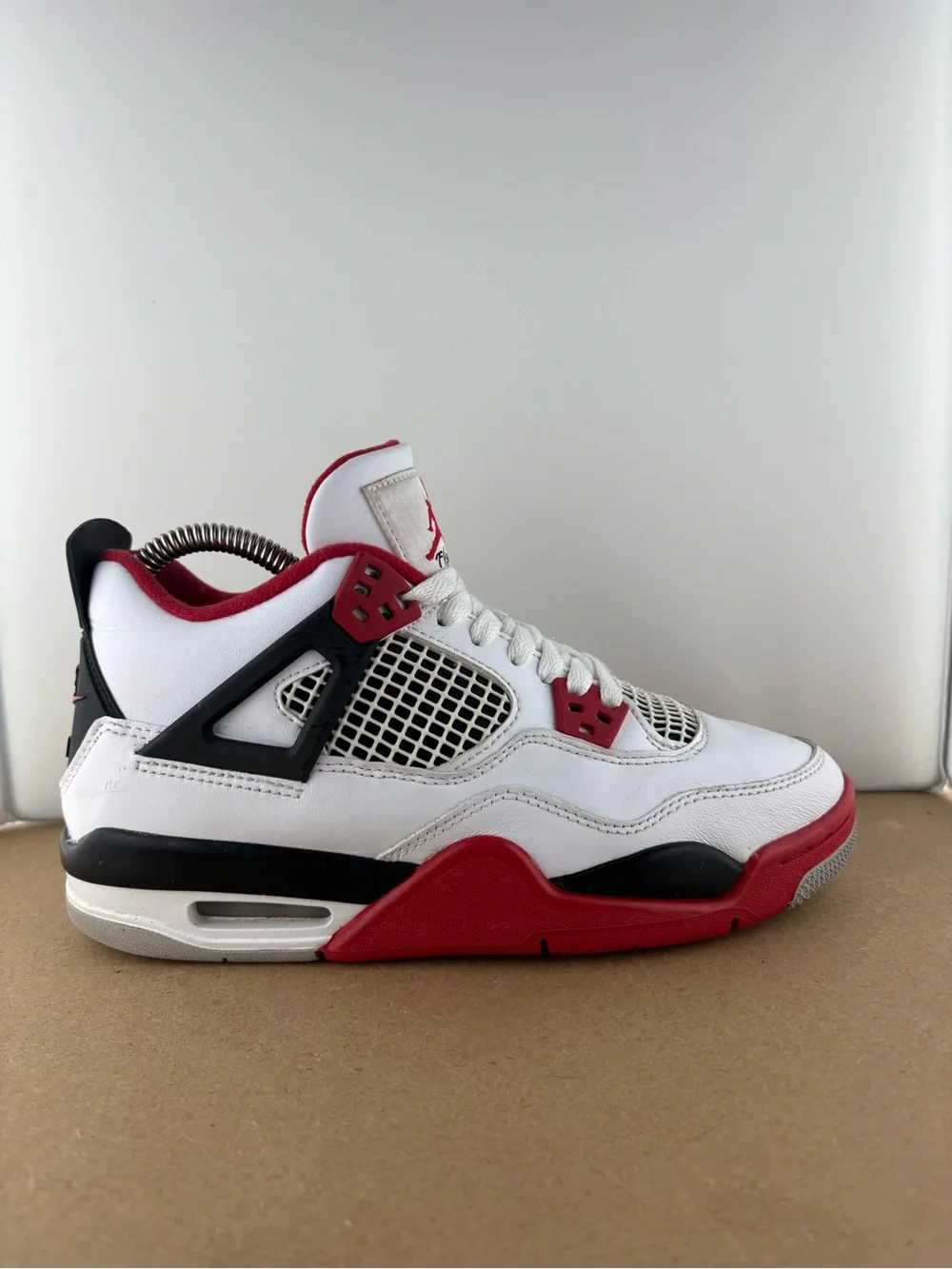 Air Jordan 4 Retro Fire Red White 408452-160 SIZE 5.5Y OG 2020 (A2)